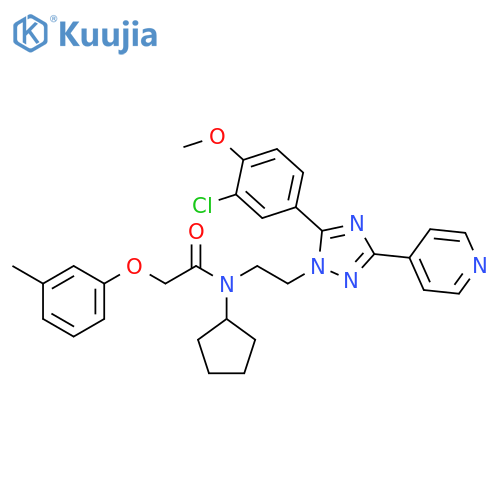 Acetamide,N-[2-[5-(3-chloro-4-methoxyphenyl)-3-(4-pyridinyl)-1H-1,2,4-triazol-1-yl]ethyl]-N-cyclopentyl-2-(3-methylphenoxy)- structure