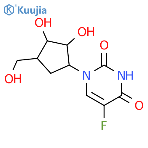 2,4(1H,3H)-Pyrimidinedione,1-[(1R,2S,3R,4R)-2,3-dihydroxy-4-(hydroxymethyl)cyclopentyl]-5-fluoro-, rel- structure
