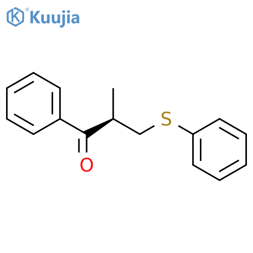 1-Propanone, 2-methyl-1-phenyl-3-(phenylthio)-, (R)- structure