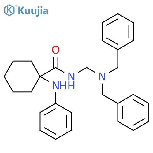 Cyclohexanecarboxamide,N-[[bis(phenylmethyl)amino]methyl]-1-(phenylamino)- structure