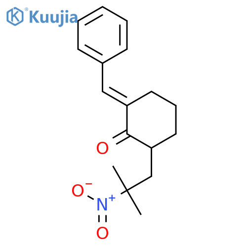 Cyclohexanone, 2-(2-methyl-2-nitropropyl)-6-(phenylmethylene)- structure