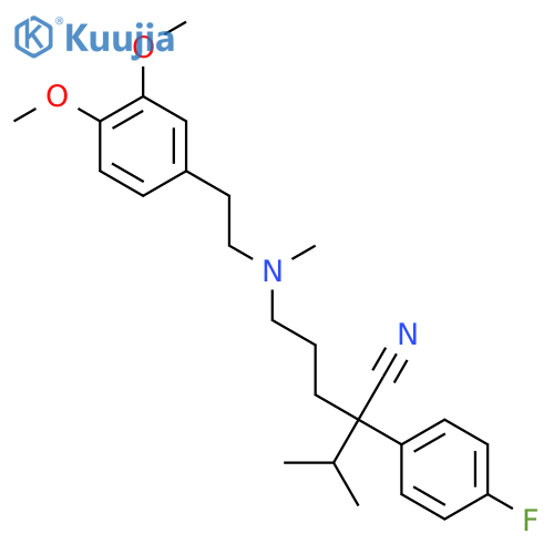 5-[2-(3,4-Dimethoxyphenyl)ethyl-methylamino]-2-(4-fluorophenyl)-2-propan-2-ylpentanenitrile structure