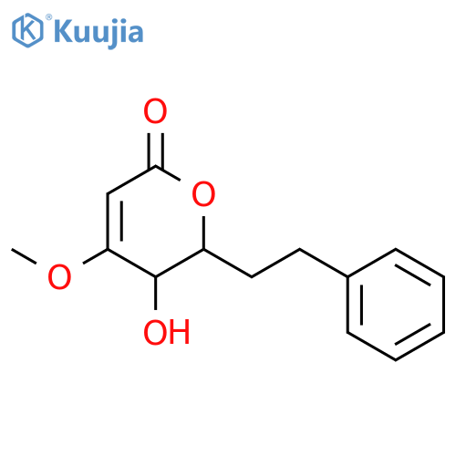2H-Pyran-2-one, 5,6-dihydro-5-hydroxy-4-methoxy-6-(2-phenylethyl)- structure