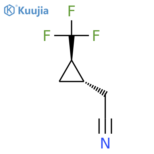 CYCLOPROPANEACETONITRILE, 2-(TRIFLUOROMETHYL)-, TRANS- structure