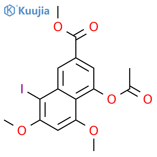 2-Naphthalenecarboxylic acid, 4-(acetyloxy)-8-iodo-5,7-diMethoxy-, Methyl ester structure