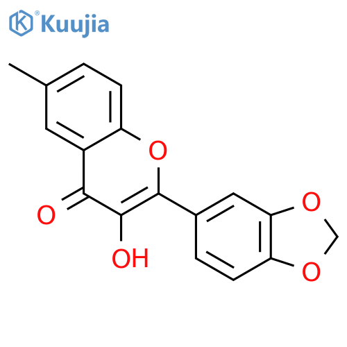 4H-1-Benzopyran-4-one, 2-(1,3-benzodioxol-5-yl)-3-hydroxy-6-methyl- structure
