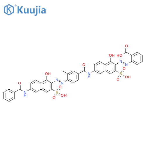 2-[[6-[[4-[[6-(Benzoylamino)-1-hydroxy-3-sulfo-2-naphthalenyl]azo]-3-methylbenzoyl]amino]-1-hydroxy-3-sulfo-2-naphthalenyl]azo]benzoic acid structure