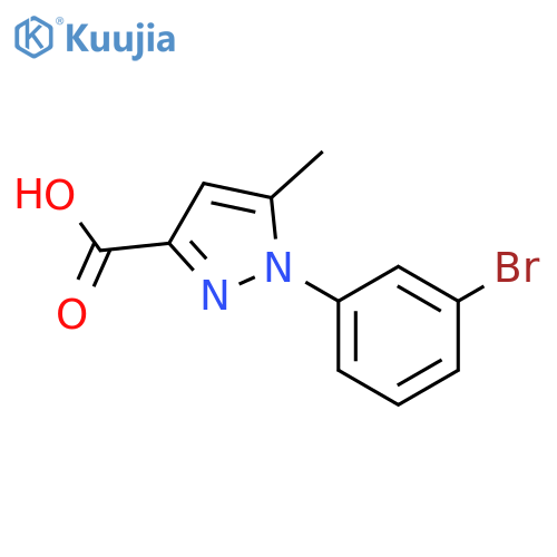 1-(3-bromophenyl)-5-methyl-1H-pyrazole-3-carboxylic acid structure