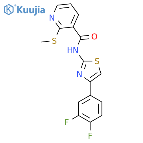 N-(4-(3,4-Difluorophenyl)thiazol-2-yl)-2-(methylthio)nicotinamide structure
