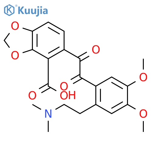 1,3-Benzodioxole-4-carboxylicacid, 5-[2-[2-[2-(dimethylamino)ethyl]-4,5-dimethoxyphenyl]-2-oxoacetyl]- structure