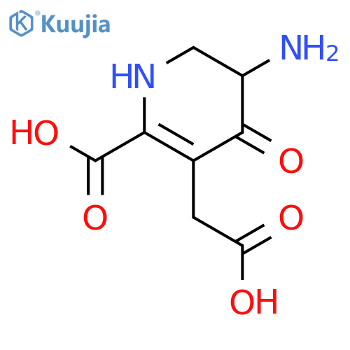 3-Pyridineacetic acid,5-amino-2-carboxy-1,4,5,6-tetrahydro-4-oxo-, (-)- structure