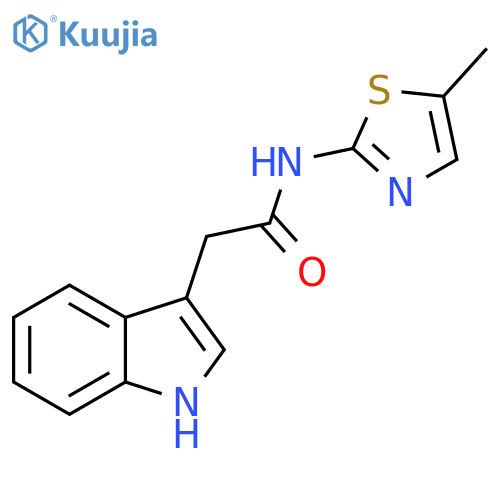 2-(1H-indol-3-yl)-N-(5-methyl-1,3-thiazol-2-yl)acetamide structure