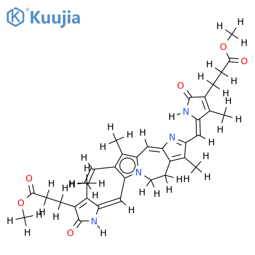 3,3'-[4,4'-dimethyl-2,2'-dioxo-2,5,2',5'-tetrahydro-5,5'-(3,9-dimethyl-8-vinyl-4,5-dihydro-dipyrrolo[1,2-a;2',3'-d]azepine-2,7-diylbismethylene)-di-pyrrol-3-yl]-bis-propionic acid dimethyl ester structure
