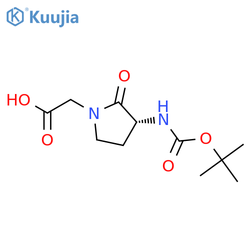 (3R)-3-(1,1-Dimethylethoxy)carbonylamino-2-oxo-1-pyrrolidineacetic Acid structure