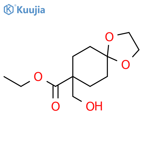 Ethyl 8-(hydroxymethyl)-1,4-dioxaspiro[4.5]decane-8-carboxylate structure