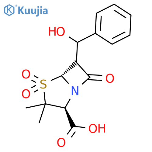 4-Thia-1-azabicyclo[3.2.0]heptane-2-carboxylicacid, 6-(hydroxyphenylmethyl)-3,3-dimethyl-7-oxo-, 4,4-dioxide, [2S-[2a,5a,6b(R*)]]- (9CI) structure