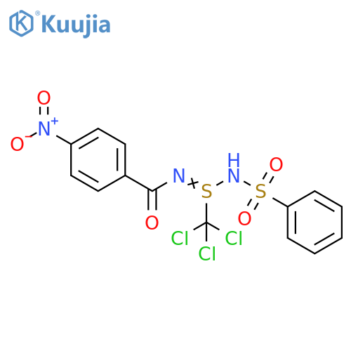 Benzamide,4-nitro-N-[N-(phenylsulfonyl)-S-(trichloromethyl)sulfinimidoyl]- structure