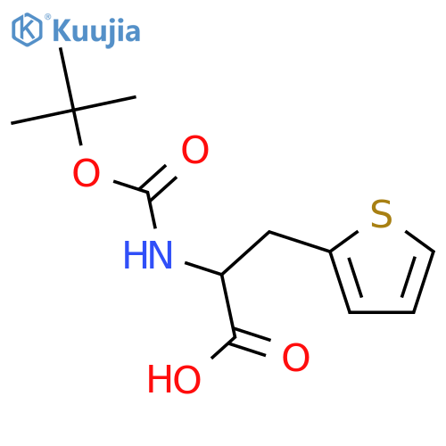 2-((tert-Butoxycarbonyl)amino)-3-(thiophen-2-yl)propanoic acid structure