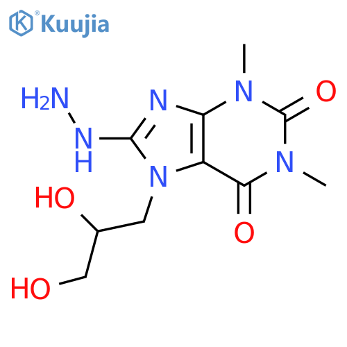 7-(2,3-dihydroxypropyl)-8-hydrazinyl-1,3-dimethyl-2,3,6,7-tetrahydro-1H-purine-2,6-dione structure