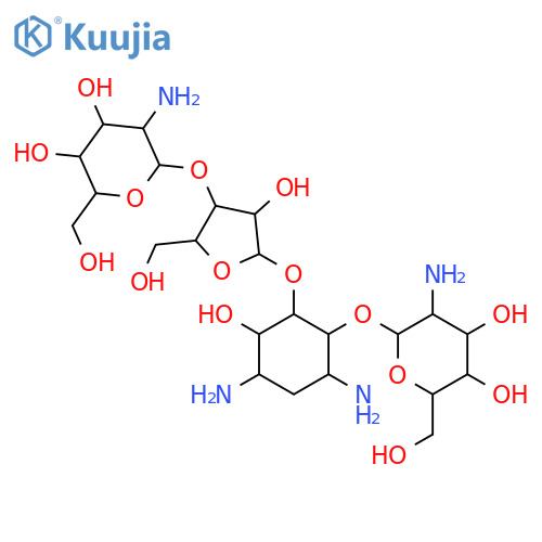 D-Streptamine,O-2-amino-2-deoxy-a-D-glucopyranosyl-(1&reg;4)-O-[O-2-amino-2-deoxy-b-L-idopyranosyl-(1&reg;3)-b-D-ribofuranosyl-(1&reg;5)]-2-deoxy- (9CI) structure