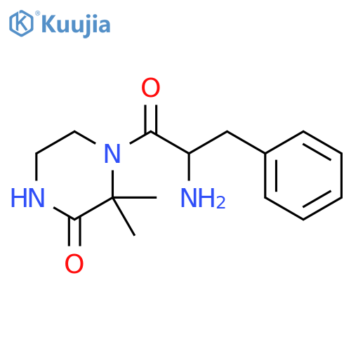 Piperazinone, 4-(2-amino-1-oxo-3-phenylpropyl)-3,3-dimethyl- structure
