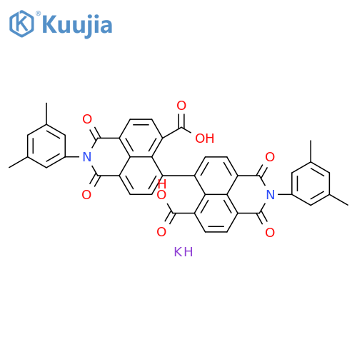 [6,6'-Bi-1H-benz[de]isoquinoline]-7,7'-dicarboxylic acid, 2,2'-bis(3,5-dimethylphenyl)-2,2',3,3'-tetrahydro-1,1',3,3'-tetraoxo-, potassium salt (1:2) structure