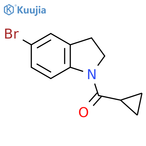 5-Bromo-1-cyclopropanecarbonyl-2,3-dihydro-1H-indole structure