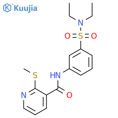 N-[3-(diethylsulfamoyl)phenyl]-2-(methylsulfanyl)pyridine-3-carboxamide structure