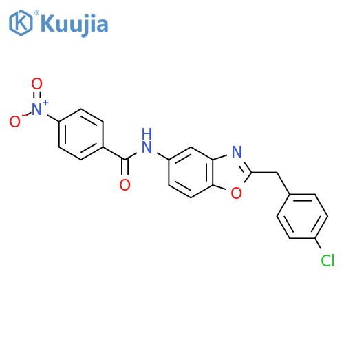 N-[2-[(4-Chlorophenyl)methyl]-1,3-benzoxazol-5-yl]-4-nitrobenzamide structure