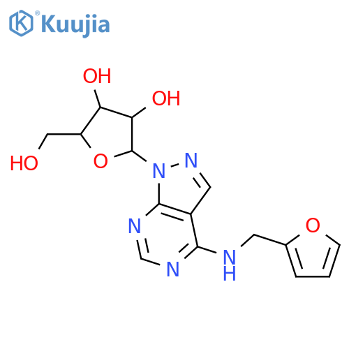 2-[4-(furan-2-ylmethylamino)pyrazolo[3,4-d]pyrimidin-1-yl]-5-(hydroxymethyl)oxolane-3,4-diol structure