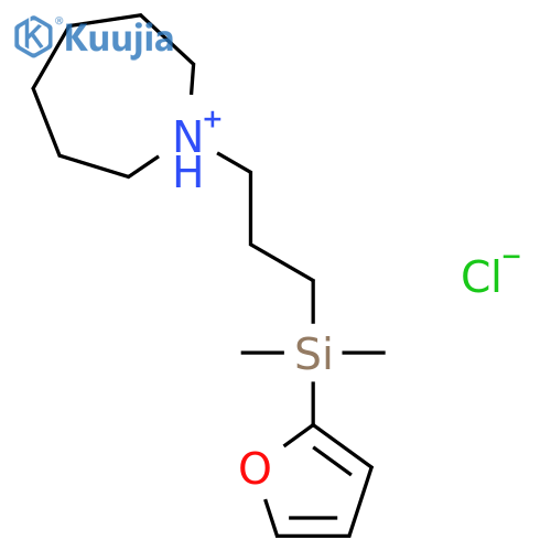 1-{3-[furan-2-yl(dimethyl)silyl]propyl}azepanium chloride structure