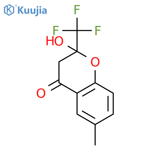 4H-1-Benzopyran-4-one,2,3-dihydro-2-hydroxy-6-methyl-2-(trifluoromethyl)- structure