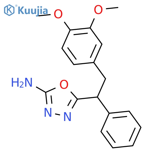 5-[2-(3,4-dimethoxyphenyl)-1-phenylethyl]-1,3,4-oxadiazol-2-amine structure