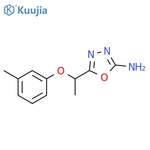 5-[1-(3-methylphenoxy)ethyl]-1,3,4-oxadiazol-2-amine structure