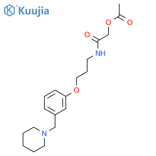 2-Oxo-2-((3-(3-(piperidin-1-ylmethyl)phenoxy)propyl)amino)ethyl acetate structure