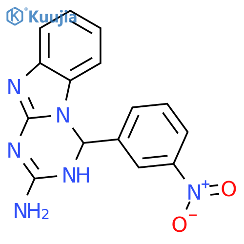 <br>4-(3-Nitro-phenyl)-3,4-dihydro-benzo[4,5]imidazo[1,2-a][1,3,5]triazin-2-yla mine structure