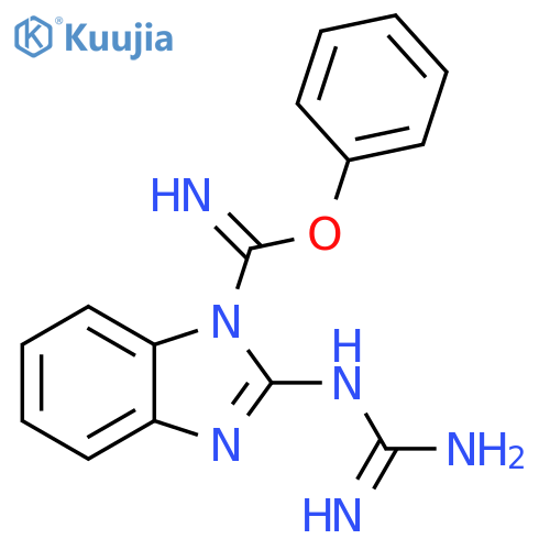 1H-Benzimidazole-1-carboximidic acid, 2-[(aminoiminomethyl)amino]-,phenyl ester structure