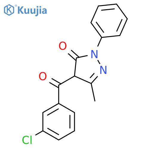 4-(3-chlorobenzoyl)-3-methyl-1-phenyl-4,5-dihydro-1H-pyrazol-5-one structure