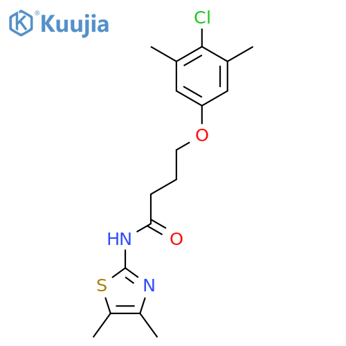 4-(4-chloro-3,5-dimethylphenoxy)-N-(4,5-dimethyl-1,3-thiazol-2-yl)butanamide structure