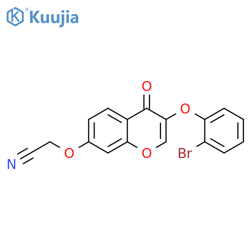 2-{3-(2-bromophenoxy)-4-oxo-4H-chromen-7-yloxy}acetonitrile structure