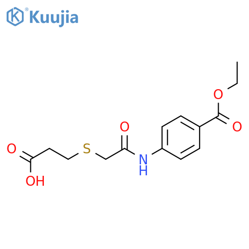 3-({4-(ethoxycarbonyl)phenylcarbamoyl}methyl)sulfanylpropanoic acid structure