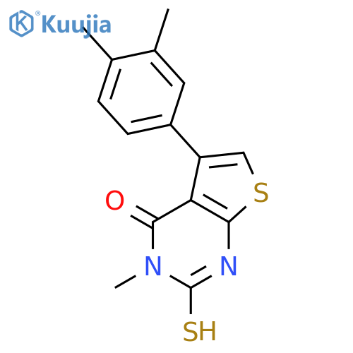5-(3,4-Dimethylphenyl)-3-methyl-2-sulfanyl-3H,4H-thieno2,3-dpyrimidin-4-one structure