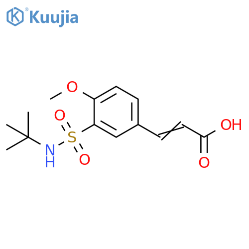 3-3-(tert-butylsulfamoyl)-4-methoxyphenylprop-2-enoic acid structure