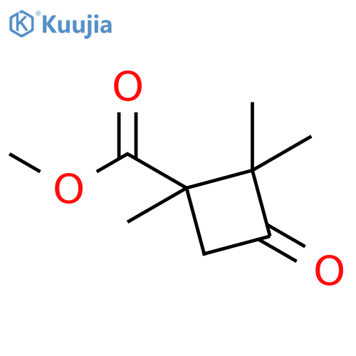 Cyclobutanecarboxylic acid, 1,2,2-trimethyl-3-oxo-, methyl ester structure