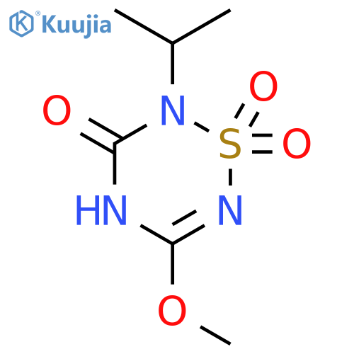 5-methoxy-2-(propan-2-yl)-2H-1,2,4,6-thiatriazin-3(4H)-one 1,1-dioxide structure
