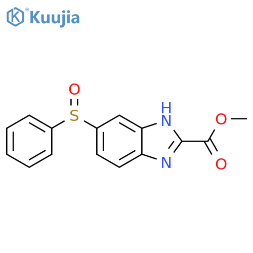 1H-BENZIMIDAZOLE-2-CARBOXYLIC ACID, 5-(PHENYLSULFINYL)-, METHYL ESTER structure