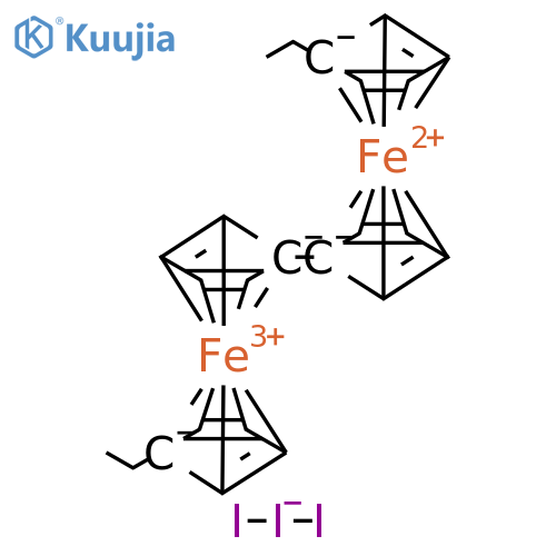 1,1''-Biferrocenium(1+), 1',1'''-diethyl-, (triiodide) (1:1) structure