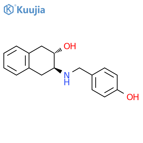 2-Naphthalenol, 1,2,3,4-tetrahydro-3-[[(4-hydroxyphenyl)methyl]amino]-,trans- structure