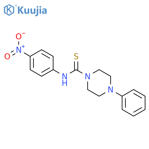 N-(4-nitrophenyl)-4-phenyl-1-piperazinecarbothioamide structure