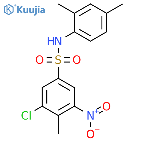 Benzenesulfonamide, 3-chloro-N-(2,4-dimethylphenyl)-4-methyl-5-nitro- structure